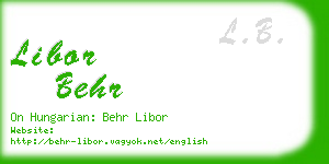 libor behr business card